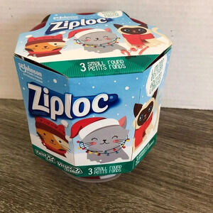 Ziploc Cats with Winter Hats Containers